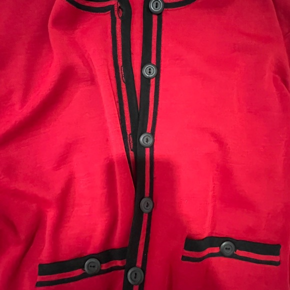 Liz Claiborne Red Large Tee Shirt Dress and Large Mini red cardigan - Picture 3 of 7